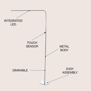 Natalie 63" LED Integrated Floor Lamp - JONATHAN Y